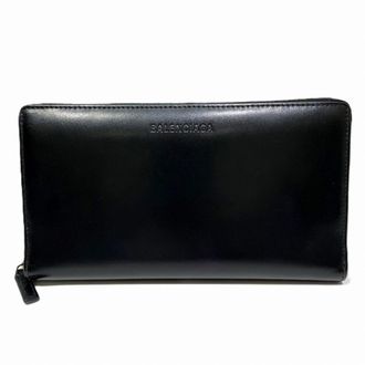 Balenciaga Black Leather Long Wallet (Bi-Fold) (Pre-Owned)