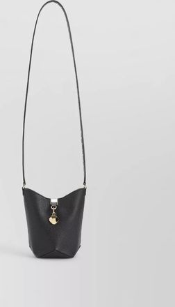Lanvin bucket bag pebbled texture studded strap