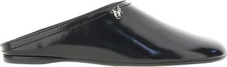 Emporio Armani Pantent and brushed leather mules Woman 36