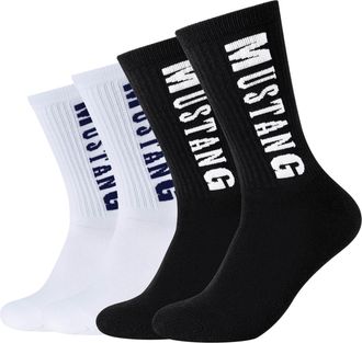 Mustang Socken MUSTANG casual, Herren, Gr. 39-42, weiss (schwarz, wei&szlig;), Baumwollmischung, normal, Socken Socken, weicher Komfortbund, atmungsaktiv