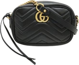 Gucci Pre-owned Cross Body Bags, female, Black, Size: ONE SIZE Pre-owned Leather gucci-bags