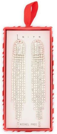 Leith Cascading Crystal Drop Earrings in Clear- Silver at Nordstrom Rack