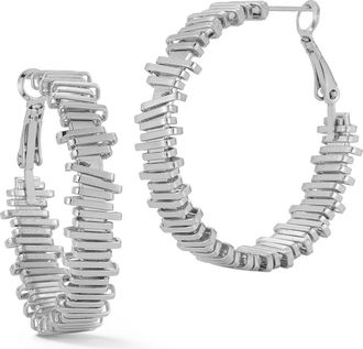 Glaze Jewelry Textured Round Hoop Earrings in Silver at Nordstrom Rack