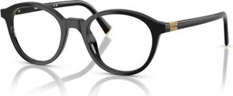 Miu Miu Ronde Optische Bril - Dames - Brillen - Zwart - 50 MM - Accessoires