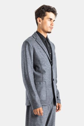 Harris Wharf London Houndstooth Wool Blazer - Gray