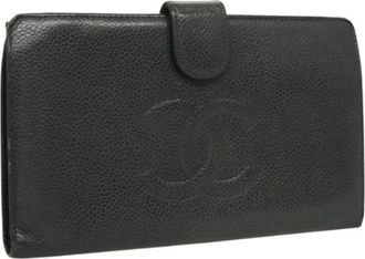 Chanel Tweedehands leren portemonnees - Dames - Vintage Accessoires - Zwart - ONE Size - Vintage