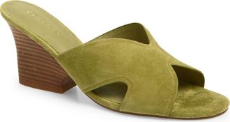 Cecelia New York Faye Wedge Slide Sandal in Evergreen at Nordstrom, Size 7.5