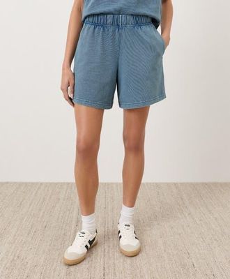 Pact Organic Cotton Weekends Beach Short in Washed Wedgewood Blue at Nordstrom, Size Xx-Large