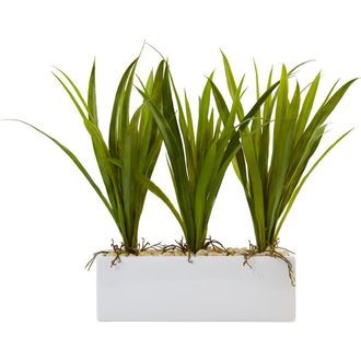 Nearly Natural Grass in Rectangular Planter in Green at Nordstrom