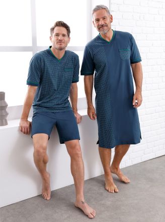 Kings Club Shorty KINGS CLUB, Herren, Gr. 44/46, blau (dunkelblau), 100% Baumwolle, Homewear-Sets Shorty