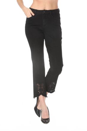 Joseph Ribkoff Cutout Embroidered Jeans In Black