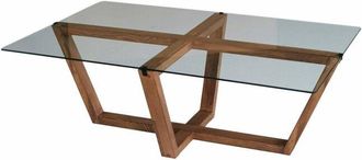 Dmora Tavolino da salotto Visconti, Tavolo basso da caffè, Portariviste per divano, Ripiano da soggiorno, 105x65h35 cm, Noce - Dmora