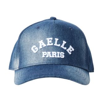 Gaëlle Paris Caps, male, Blue, Size: ONE SIZE Denim Baseball Cap with Embroidered Logo