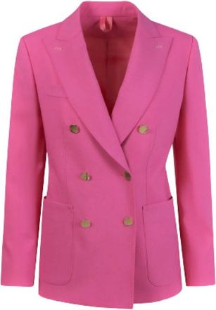 Max Mara Wollen Tailored Jas - Dames - Blazers - Roze - L - Wol - Jassen