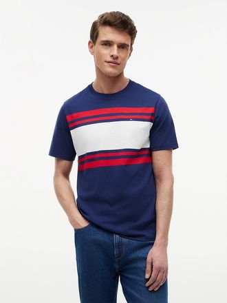 Tommy Hilfiger Mens Block Stripe T-Shirt - Navy - XXXL