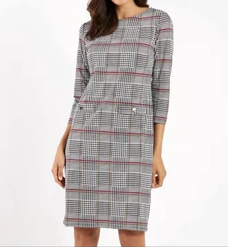Jude Connally Sabine Mini Dress In Glen Plaid Black