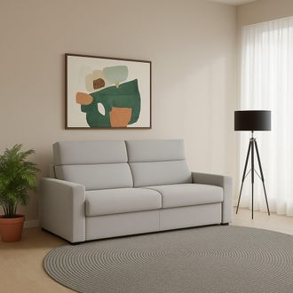 Dmora Sof&aacute; Fijo 2 Plazas Vialfre, Desenfundable, Hidr&oacute;fugo, Hecho En Italia, Lavable, 180x95x100h Cm Gris Claro