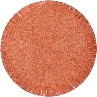 OEM Juego 4 Manteles Individuales Redondos Estilo Bohemio Bonitas Borlas, Duraderos, Resistentes Calor Antideslizantes 38 Cm, Color Blanco Roto