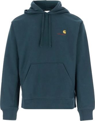 Carhartt Work in Progress Felpa American Script con logo e cappuccio - Blu