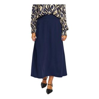 2-Biz Navy Rok Oline.ea 25 Model Polyester - Dames - Midirokken - Blauw - XL - Polyester - Rokken
