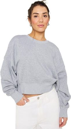 Fabletics Year Round Terry Crew Neck Sweatshirt in Classic Grey Heather at Nordstrom, Size Xx-Large