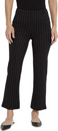 Lyss&eacute; Womens Baby Boot Ankle Pants In Black Soft Soothing Stripe
