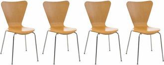 Clp Set 4x Sillas de Visita Calisto Natural