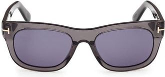 Tom Ford 54mm Rectangular Sunglasses in Grey /Other /Blue at Nordstrom