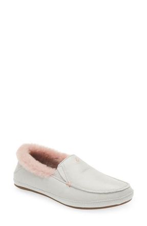 Olukai Kuuna Genuine Shearling Slipper in Mist Grey/Mist Grey at Nordstrom, Size 10