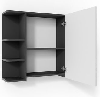 Vicco Armario Con Espejo Para Ba&ntilde;o Fynn, Antracita, 79.6 X 64 Cm