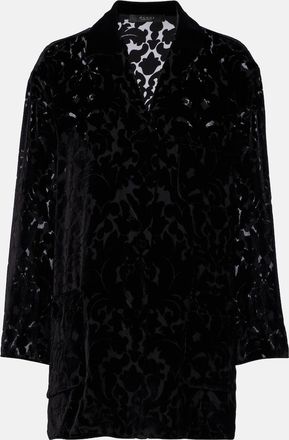 Gucci Floral devor&eacute; velour shirt