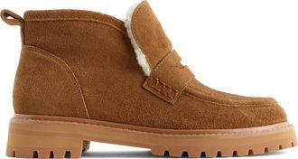 Madewell The Ryder Genuine Shearling Ankle Boot in Warm Chestnut at Nordstrom, Size 11