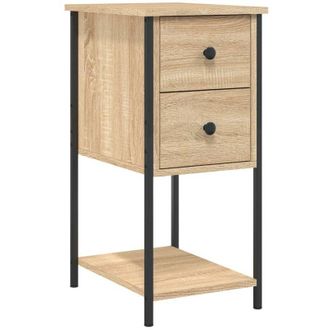 vidaXL Vidaxl - Mesita de noche madera de ingeniería roble Sonoma 32x42x70 cm