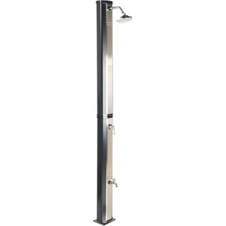 Beliani Ducha Solar Independiente De Exterior Pvc Con Energ&iacute;a Solar Negro Tuxpam