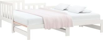 vidaXL Sofá cama extraíble madera maciza de pino blanco 2x(80x200) cm vidaXL