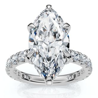 Pompeii3 Certified 4Ct Viviana Marquise Diamond Engagement Ring 14k Gold or Platinum