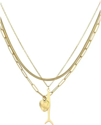 Adornia Set of 3 Tarnish Resistant 18K Gold Plated Chain & Pendant Necklaces at Nordstrom Rack