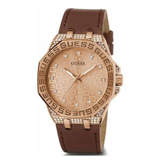 Guess Insignia Watch - Dames - Horloges - Bruin - ONE Size - Leer - Accessoires