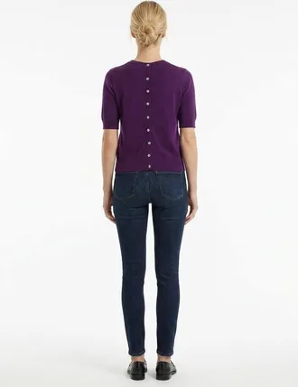 Dolce & Gabbana Womens Purple Cashmere Sweater Clothing