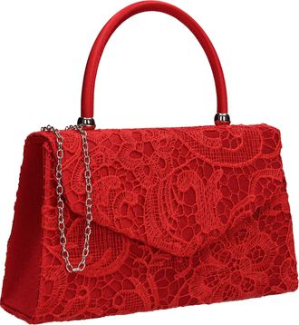 Swankyswans Womens Kendall Lace Smart Elegant Clutch Red