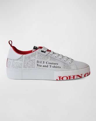 John Galliano Mens Gazette Low-Top Leather Sneakers