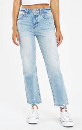 Daze Straight Up High Rise Straight Leg Jeans In High Key
