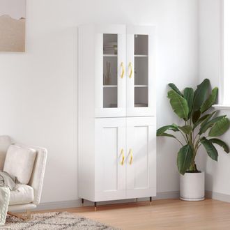 vidaXL Vidaxl - Aparador Alto Madera Contrachapada Blanco 69,5x34x180 Cm