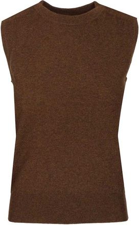 arch4 V-neck Cashmere Vest - female - Arch4 - Cashmere Knitwear - Brown - XS - Knitwear