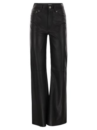 Dondup Pantalones Dondup Amber de pernera ancha de piel de cordero