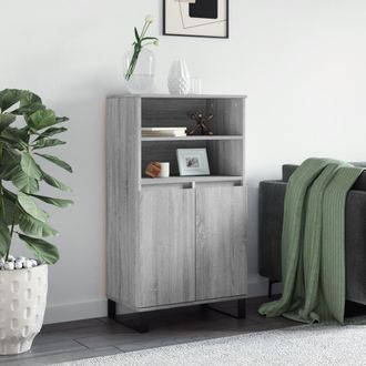 vidaXL Vidaxl - Aparador Alto De Madera Contrachapada Gris Sonoma 60x36x110 Cm