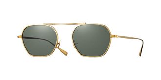 Eyevan 7285 Stripes Sun YG Mens Sunglasses Gold Size 52