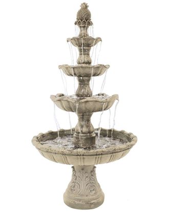 Sunnydaze Outdoor Electric 4-Tiered Grand Courtyard Garden Water Fountain