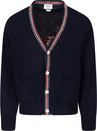 Thom Browne Navy Blue Hector Wool-Blend Cardigan