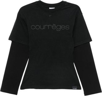Courr&egrave;ges Black Layered T-shirt